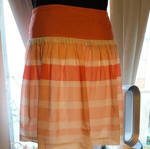 GAP Floaty Gathered Pink And White Striped Skirt